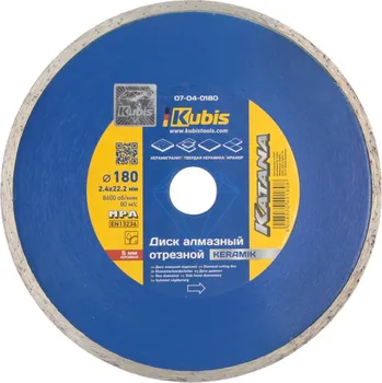 Řezný kotouč Kubis Kotouč diamantový řezný KERAMIK 180*22.2 mm, 2.4*5 mm, KATANA | 07-04-0180