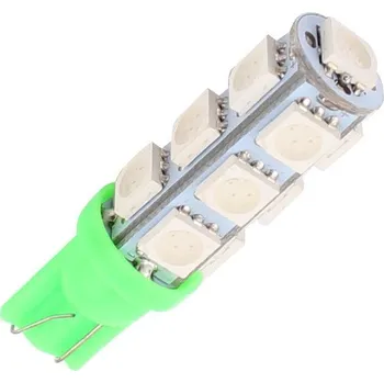 Autožárovka LED 13x 5050 SMD patice T10, W5W - Zelená