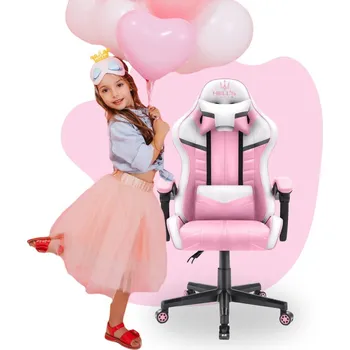 Herní židle Dětská hrací židle HC - 1004 bílo-růžová