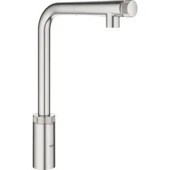 GROHE 30443DC0 Baterie VENTO SmartControl L-výpusť výsuvná supersteel (GROHE 30443DC0 Baterie VENTO SmartControl L-výpusť výsuvná supersteel)