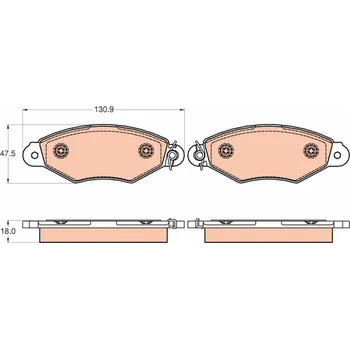 Brzdová destička Sada brzdových destiček, kotoučová brzda TRW GDB2024