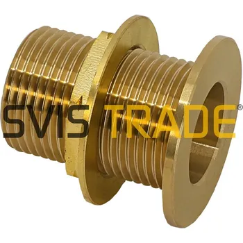 Fitinka Mosazná průchodka k nádrži bez vnitřního závitu, s gumovým těsněním (připojení, přechodka, přípojka pro nádrže-nádrž) - 1/2"x50 541M