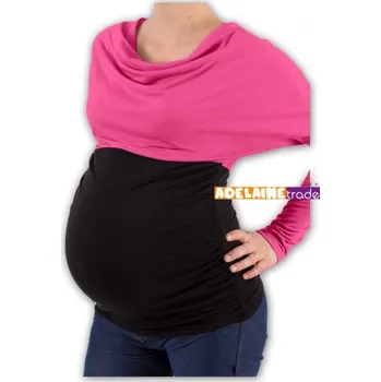 Těhotenské šaty Be MaaMaa Těhotenská tunika VODA DUO - růžovo-černý, Velikosti těh. moda S/M