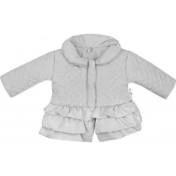 Kojenecký body Baby Nellys Dětská přechodová bundička s volánky, šedá, vel. 80, Velikost koj. oblečení 80 (9-12m)