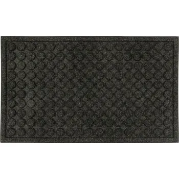Rohožka Černá textilní gumová vstupní rohož FLOMA Rounds - délka 50 cm, šířka 80 cm, výška 1,1 cm