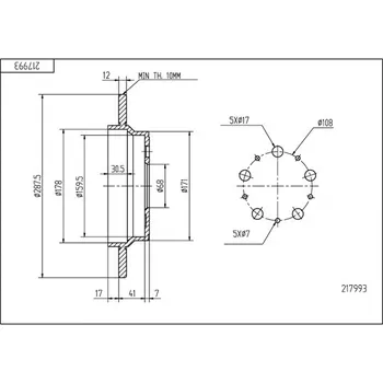 Brzdový kotouč Brzdový kotouč HART 217 993