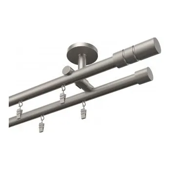 Profilová hliníková garnýž stropní dvojitá Elegant satin Cilinder hl