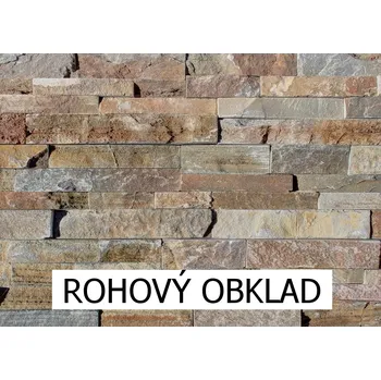 Obklad PŘÍRODNÍ KÁMEN WALLSTONE Q025 QUARTZITE YELLOW ROH rustikal cena za balení
