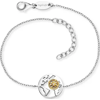 Náramek ŠPERKY-NM, Stříbrný náramek Engelsrufer ERB-AWORLD-BIG mapa Délka náramku: 19 cm