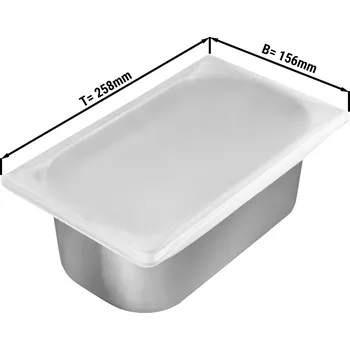 Dóza na potraviny G.Gastro Silikonové víko na 1/4 GN-nádobu & nádobu na zmrzlinu - 265 x 162 mm