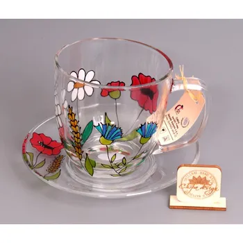 Sada hrnek klasik s podšálkem - louka