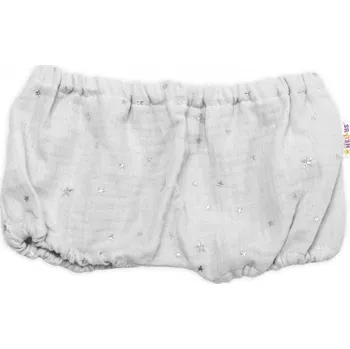 Baby Nellys Mušelínové letní kraťasky Stars, šedé, Velikost koj. oblečení 68-74 (6-9m)