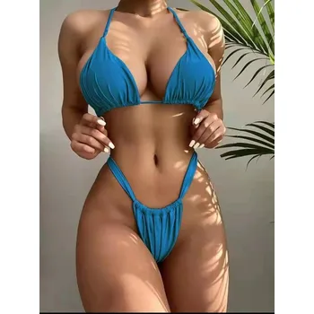 Dámské plavky Dámské plavky dvojdílné (tanga) Barva: nebesky modrá, Velikost: S