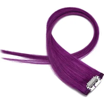 Příčesek Clip in pramínky REMY 45 cm, 4ks - fialová