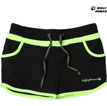 Dívčí kraťasy Dívčí šortky WOLF T2187 černé se zelenou