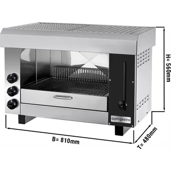 Kuchyňský gril G.Gastro Pita trouba / Salamander PRO se 3 hořáky - 0,81 m | Trouba na gratinování | Topinkovač | Pečicí gril | Plyn | Gastro
