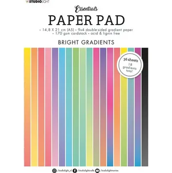Výtvárné potřeby * Blok papírů s barevnými přechody Studio Light, A5 (36 listů) – zářivé barvy