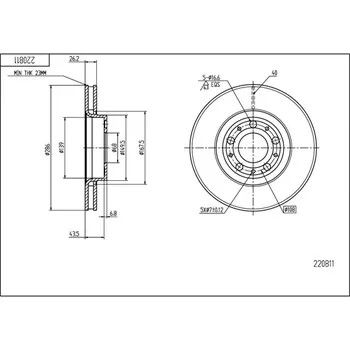 Brzdový kotouč Brzdový kotouč HART 220 811