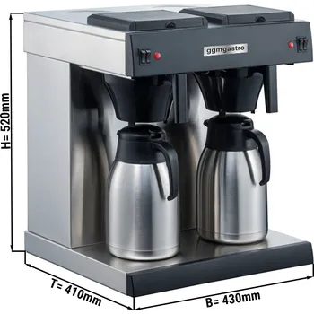 Kávovar G.Gastro Filtrační kávovar 2x 2,0L s vakuovou konvicí | Kávovar | Perkolátor | Termo konvice