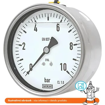 Příslušenství pro vysokotlaký čistič Wika Manometr glycerinový nerez zadní -1/0 bar - 63 mm - 1/4"