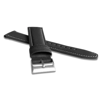 Řemínek na hodinky Černý kožený řemínek LAVVU Classic Top Grain LSKUB Šířka řemínku: 20mm