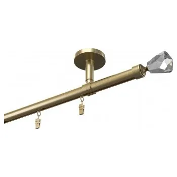 Garnýž Profilová hliníková garnýž stropní jednoduchá Elegant Antik Crystal cone