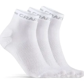 Oblečení a móda Kotníkové funkční ponožky Craft CORE DRY MID SOCK 3-PACK bílé 1910637-900000 - 37-39 | UK 14 | US 15
