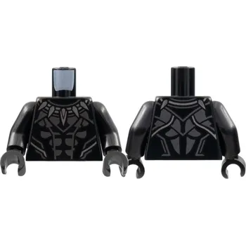 Náhrdelník 973pb4721c01 Black Torso Armor, Silver Teeth Necklace and Trim (Černé torzo brnění, stříbrný náhrdelník se zuby a ozdoba)