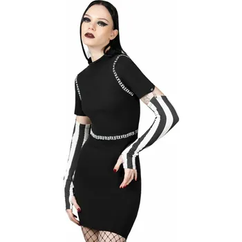 Dámské šaty šaty dámské KILLSTAR - Stripes & Stitches - Black - XXL