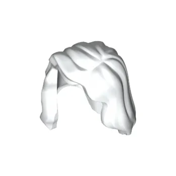 Hračka 85974 White Hair Female Mid-Length with Part over Right Shoulder (Bílé vlasy ženské středně dlouhé s rozdělením nad pravým ramenem)