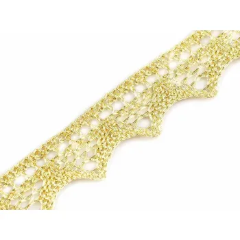 Krajka Galanterka Leonská krajka 20 mm metráž zlatá