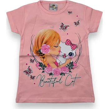 Oliva Dívčí růžové tričko s krátkým rukávem PATRICIA Barva: Růžová, Velikost: 104