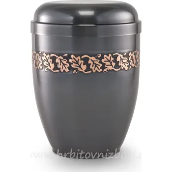 Smuteční dekorace Urna měděná s dubovými lístky