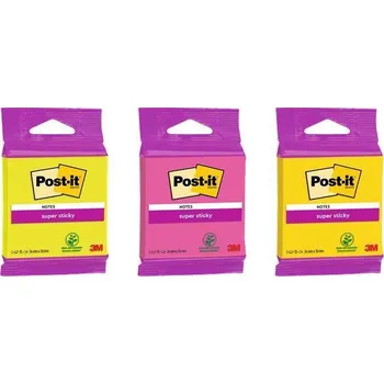 Samolepící bloček Samolepicí bloček "Super Sticky", mix barev, 76 x 76 mm, 75 listů, 3M POSTIT 7100172224