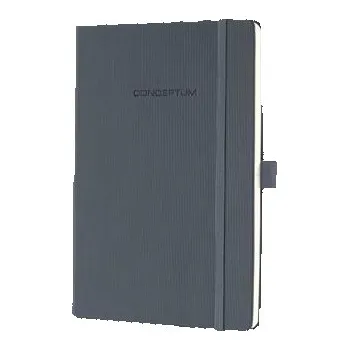 Zápisník Exkluzivní zápisník "Conceptum", tmavě šedá, A5, čtverečkovaný, 97 listů, tvrdé desky, SIGEL CO658