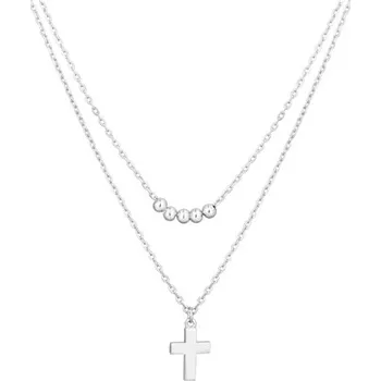 Náhrdelník Dámský stříbrný náhrdelník s křížkem STNAH0138F