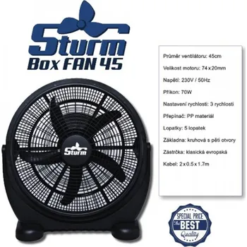 Průmyslový ventilátor Cirkulační ventilátor STURM BOXFAN, průměr 45cm
