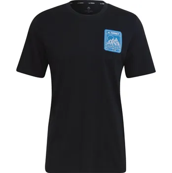 Pánské tričko Pánské tričko s krátkým rukávem adidas TX PATC MTN TEE černé HE1764 - XL | UK 12,5 | US 13