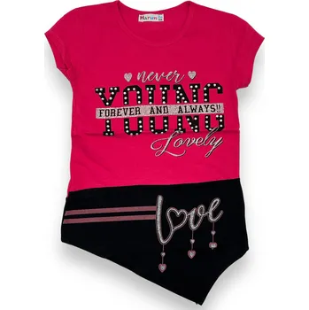 Dívčí tričko Harun Dívčí trička s krátkým rukávem YOUNG Barva: Fuchsiová, Velikost: 164