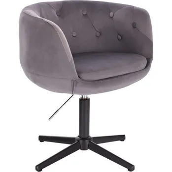 LuxuryForm DESIGN Kosmetické křeslo MONTANA VELUR na černém kříži - šedé