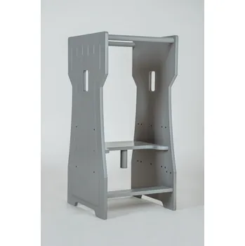 Jídelní židlička Maxido multifunkční učící věž 3v1 - šedá