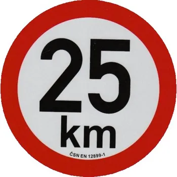 Příslušenství ke karavanu samolepka rychlosti REFLEXNÍ 25 km průměr 20 cm