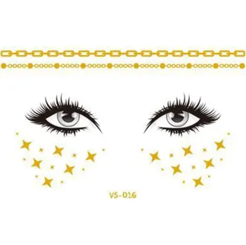 Odstranitelné tetování B-TOP Jednorázové tetování na obličej VS-016 - zlatá