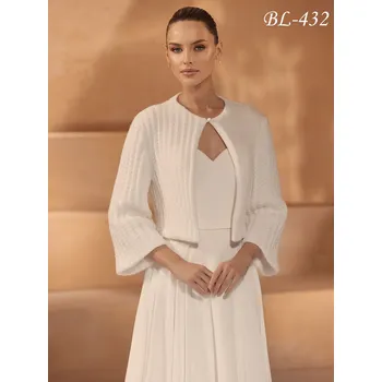 Dámský kožich Pletený svatební kabátek - ivory: BL-432 Vybraná velikost: L