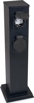 Elektrická zásuvka Koloreno venkovní zásuvkový sloupek 230 V 4 zásuvky černý
