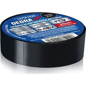 Výstražná páska Dedra 12VTA1920 Elektrická izolační páska PVC černá 19mmx20m