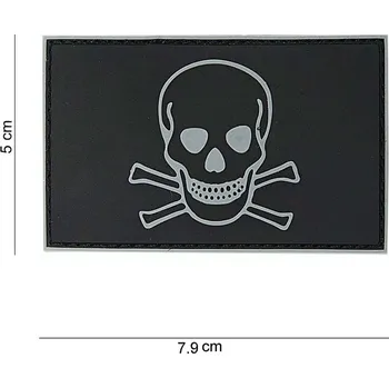 Nášivka FOSCO - USA - V.O. Nášivka Lebka - VELCRO - 3D PVC - Černá