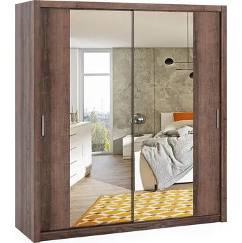 Šatní skříň BONO m | šatní skříň | 200 cm | se zrcadlem | monastery