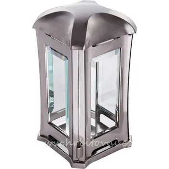 Smuteční dekorace Hřbitovní lampa leštěný nerez 01m