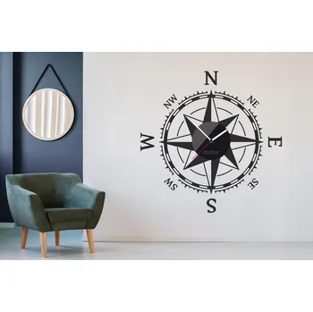 Samolepící dekorace Clocker Nalepovací hodiny Compass Barva ciferníku: Černá